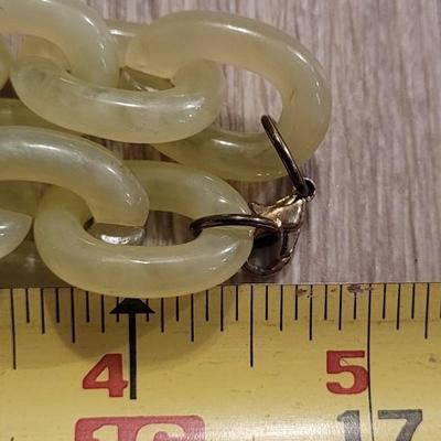 Vintage Lucite Yellow Green Chain Necklace & Rainbow Titanium QuartzNecklace