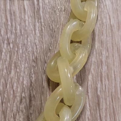 Vintage Lucite Yellow Green Chain Necklace & Rainbow Titanium QuartzNecklace
