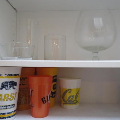 Kitchen Cabinet and Drawers Group lot - Tins Tupperware and Jars