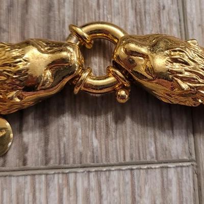 Dyadema Italian Bronze Double Lion Head Bracelet