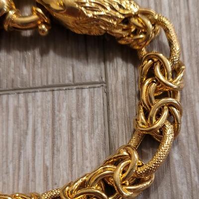 Dyadema Italian Bronze Double Lion Head Bracelet