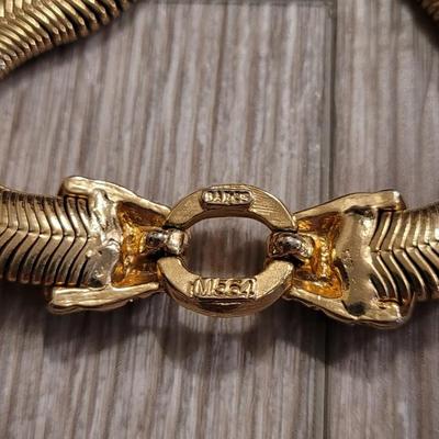 Vintage Double Cheetah Head Necklace with Snake Chain