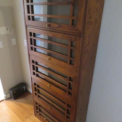 Antique solid mission oak GRM 5 stack barrister bookcase - arts and crafts