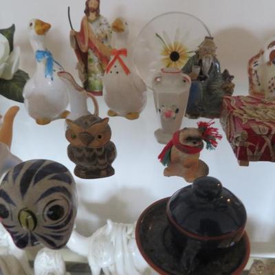 Porcelain Figures and more - 2 Shelves of Estate Fresh Bric-a-Brac - Must see