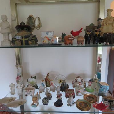 Porcelain Figures and more - 2 Shelves of Estate Fresh Bric-a-Brac - Must see