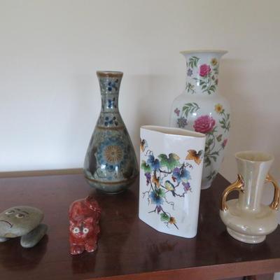 Vases and Pet Rock - as found