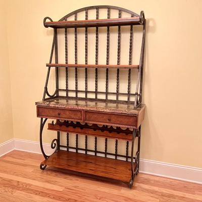 Heavy!! Solid Wood / Metal Bakers Rack ~ *Read Details