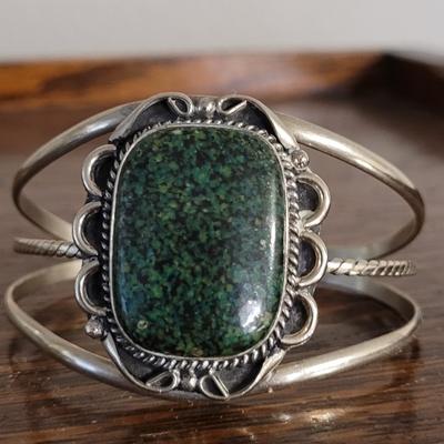 Native American Green Turquoise Cuff Bracelet