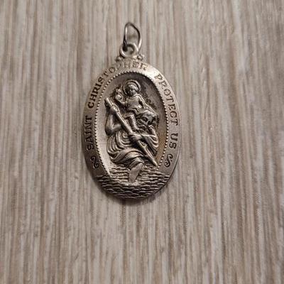 Vintage Sterling Saint Christopher Pendant