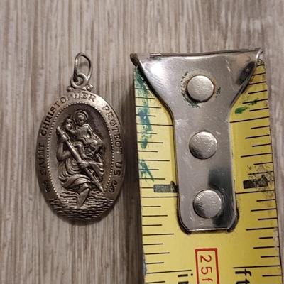 Vintage Sterling Saint Christopher Pendant