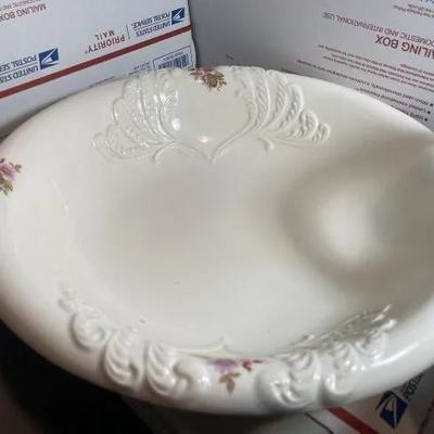 Vintage/Antique Pitcher 12" Tall & Bowl 15.25" Diameter Set Preowned from an Estate in Good Preowned Condition.