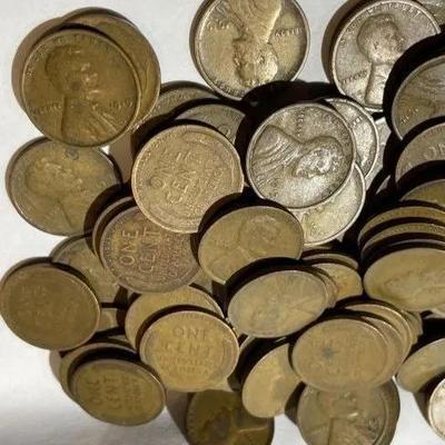 Bag of 100 Lincoln Wheatie Cents All Dated 1919 in Nice Circulated Conditions as Pic'd.