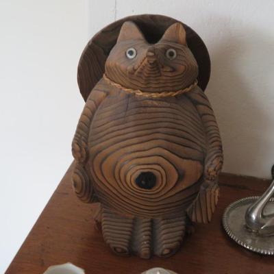 Mantle Top Lot of Estate Bric-a-Brac -Trinket Box - Bohemian / Czech / Cobalt Blue / Footed Vase - Wade Miniatures