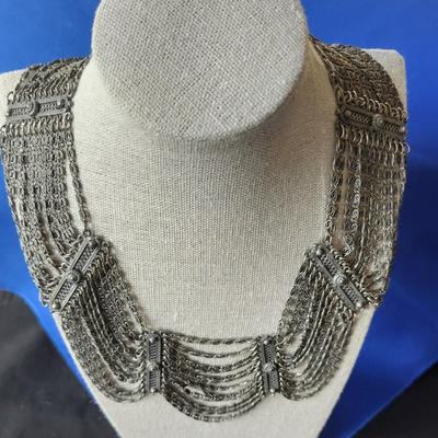 Vintage Victorian Etruscan Revival Bib Necklace