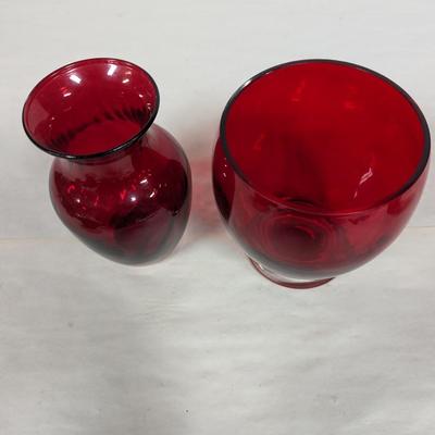 Red Glass Vases