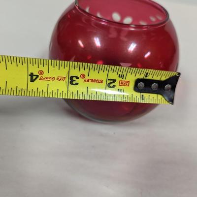 Red Glass Candle Holder