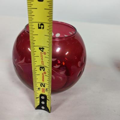 Red Glass Candle Holder