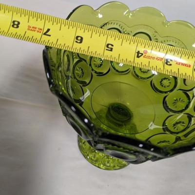 L. E. Smith Glass Compote Moon & Stars Pedestal Candy DIsh