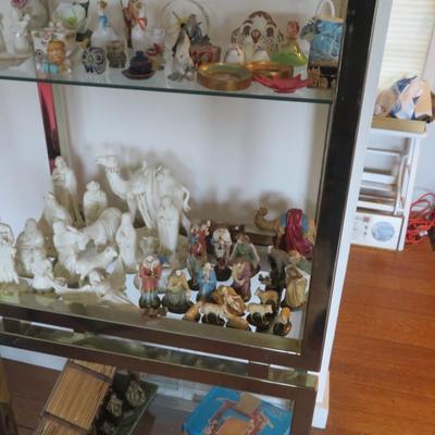 VINTAGE BRASS & CHROME DISPLAY CASE / SHELVES, 1970S - Excellent Condition