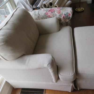 Vintage Reading Chair and Ottoman