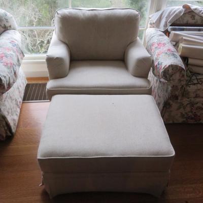 Vintage Reading Chair and Ottoman