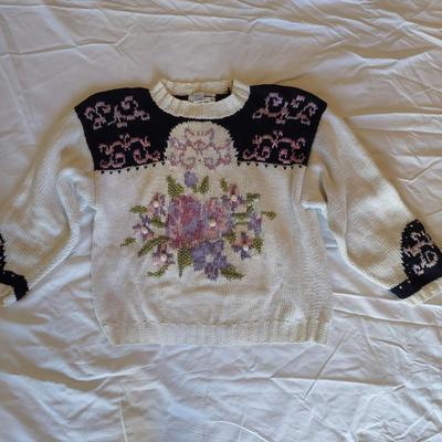 Mixed Knit Cotton Sweaters Small Medium (B1-BBL)