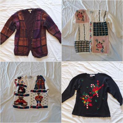 Mixed Knit Cotton Sweaters Small Medium (B1-BBL)