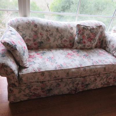 Lot of 2 - Beautiful Floral 3 Person Camelback Sofa with Rolled Arms - - Lee Industries Inc. As seen