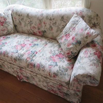 Lot of 2 - Beautiful Floral 3 Person Camelback Sofa with Rolled Arms - - Lee Industries Inc. As seen
