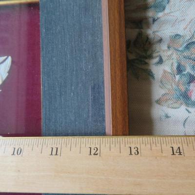 Vintage Shell Fish Under Water Coastal Handcrafted Wall Art Picture w Pearls