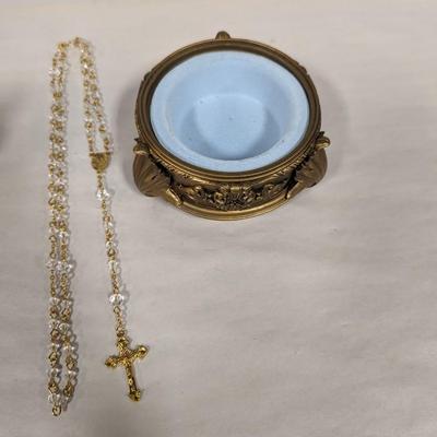 Lady Of The Rosary Trinket Box & Necklace