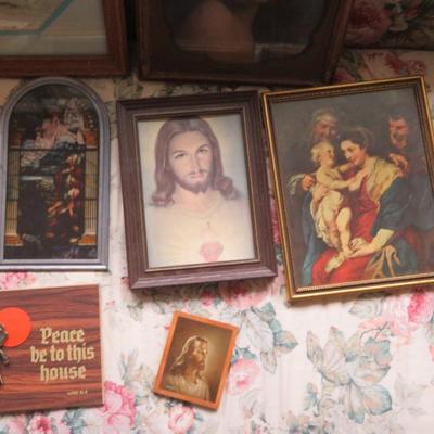 Estate Wall Art Lot - Religious Images