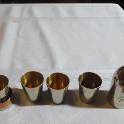 Vintage Metal Bullet-Shaped Shot Glass Set - Germany