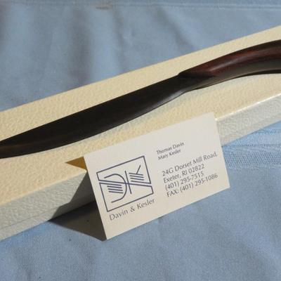 Cocobolo & Ebony Wooden Letter Opener. by Davin & Keeler