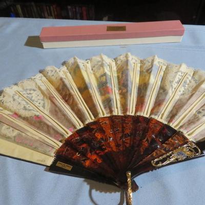 Rare Goya El Cacharrero Silk Lace Hand Fan La Vendimia Unique Artwork Frame 6