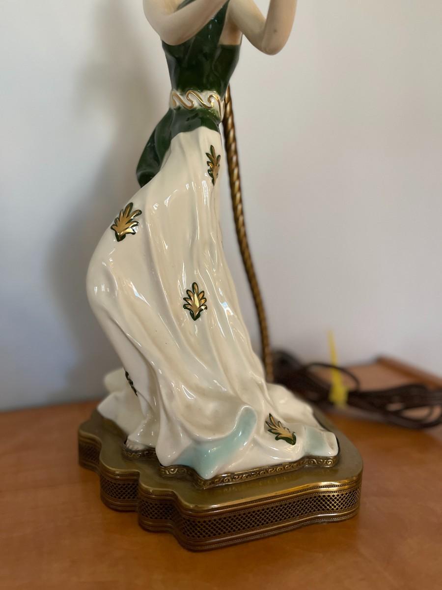 Vintage Goldcrest Ceramics Grecian Dancer Figural Lamp by Kathi Urbach