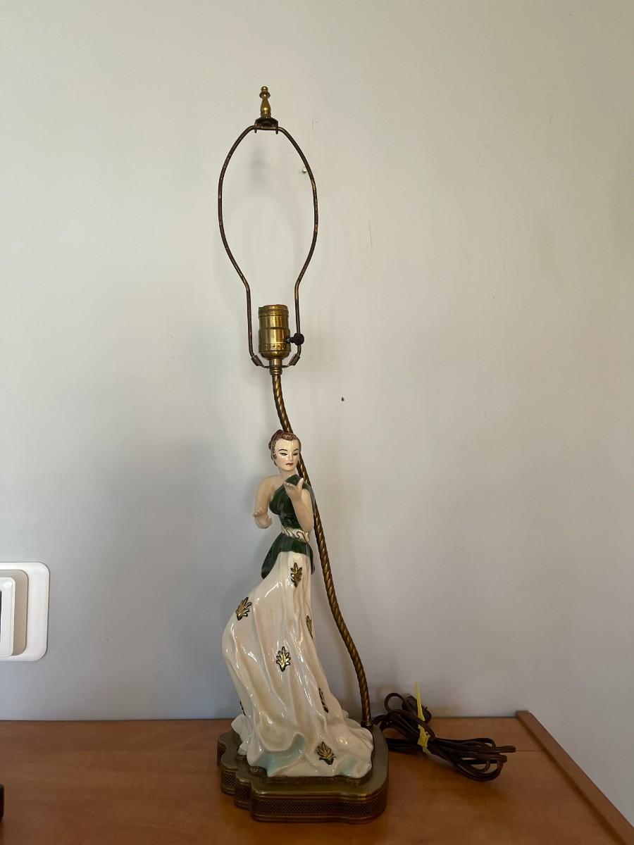 Vintage Goldcrest Ceramics Grecian Dancer Figural Lamp by Kathi Urbach