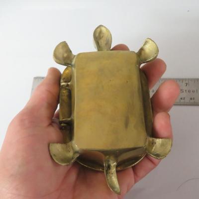 Vintage Brass Turtle & Brass Fly Ashtray / Trinket Box