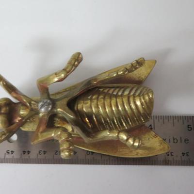 Vintage Brass Turtle & Brass Fly Ashtray / Trinket Box