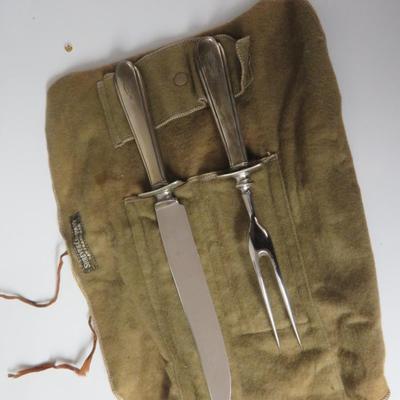 Carving set with sterling handle