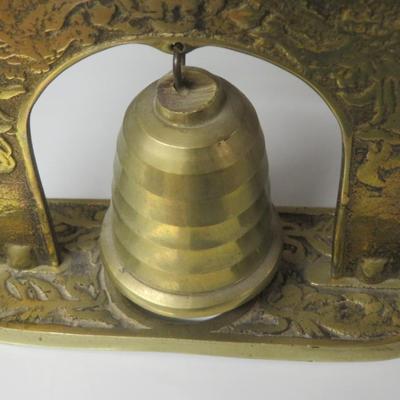Vintage Solid Brass Pagoda Temple Bell Gong Chinese Asian