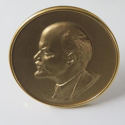 Lenin Table Bronze With Holder Wall Or On Table 1970 Ussr Soviet Vintage