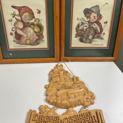 Hummel cross stitch pictures and wall hanging