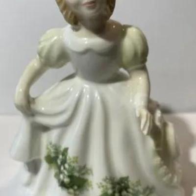 1991 Royal Doulton Figure of the Month MAY Figurine HN3334 in VG Preowned Condition.