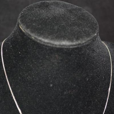 925 Sterling Link Chain and 925 Cross Pendant with Diamond 18.5" 3.0g