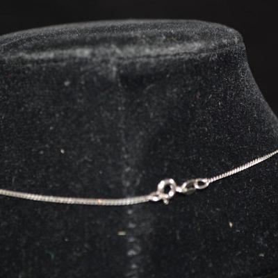 925 Sterling Link Chain and 925 Cross Pendant with Diamond 18.5" 3.0g