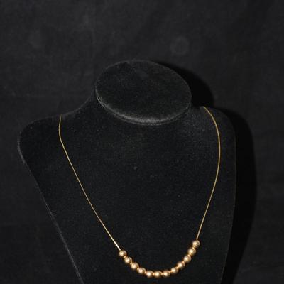 Stunning 14K Gold Bead Necklace 24" Chain 2.8g