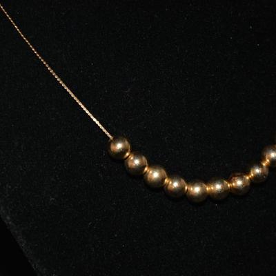 Stunning 14K Gold Bead Necklace 24" Chain 2.8g