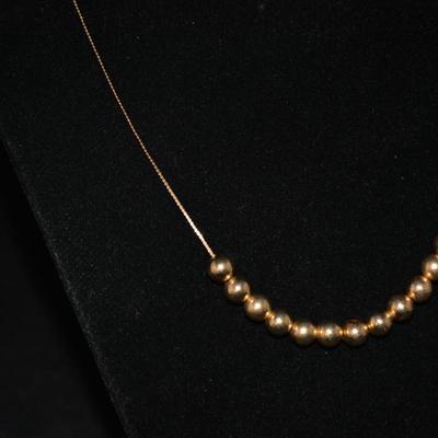 Stunning 14K Gold Bead Necklace 24" Chain 2.8g