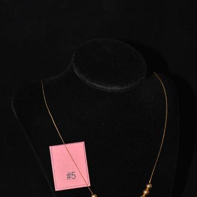 Stunning 14K Gold Bead Necklace 24" Chain 2.8g